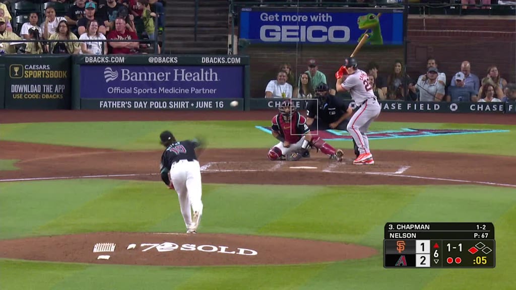 Matt Chapman grounds out, shortstop Blaze Alexander to first baseman Christian Walker.