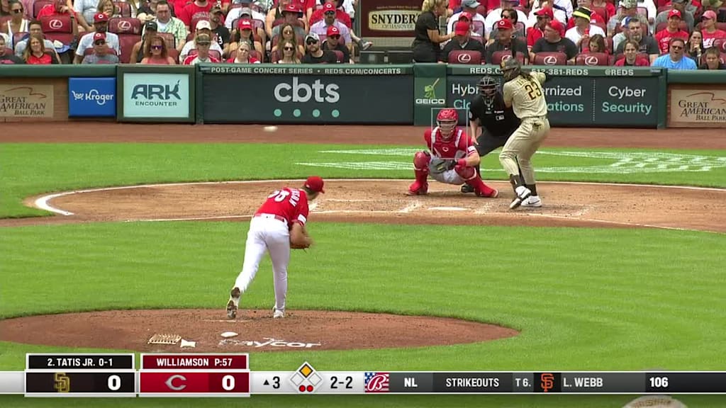 Fernando Tatis Jr. signs for fans after Reds-Padres game at GABP