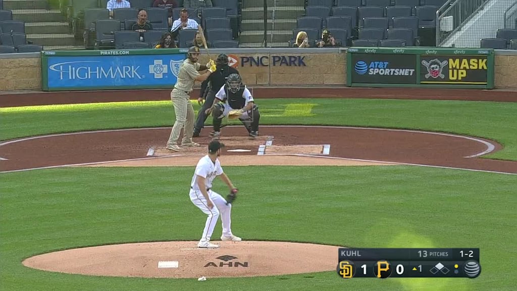 Eric Hosmer grounds out, first baseman Phillip Evans to pitcher Chad Kuhl.   Jake Cronenworth to 3rd.