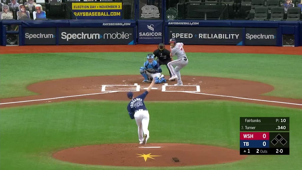 Pete Fairbanks Ball to Trea Turner