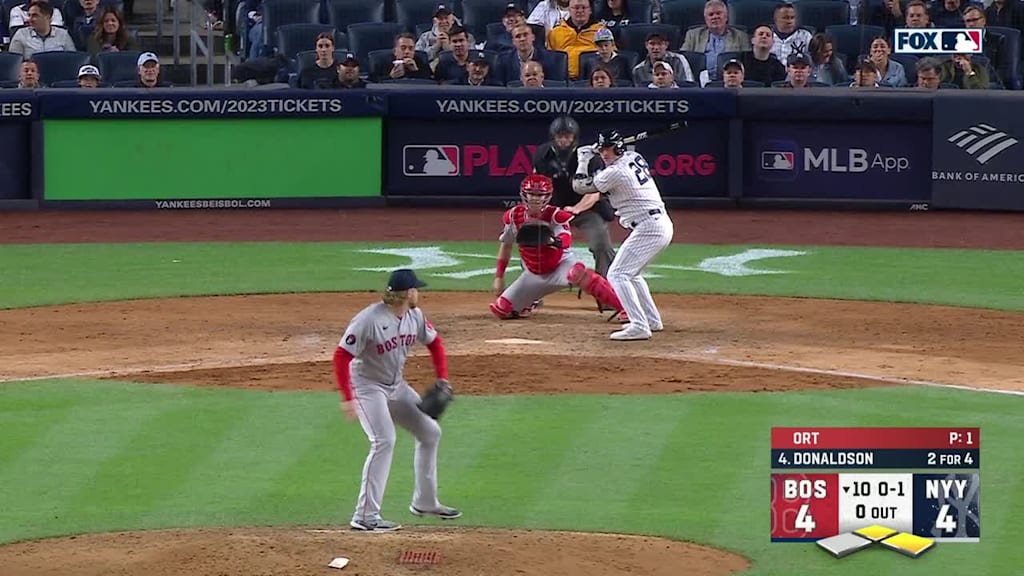 Yankees Josh Donaldson home run bat flip single dad