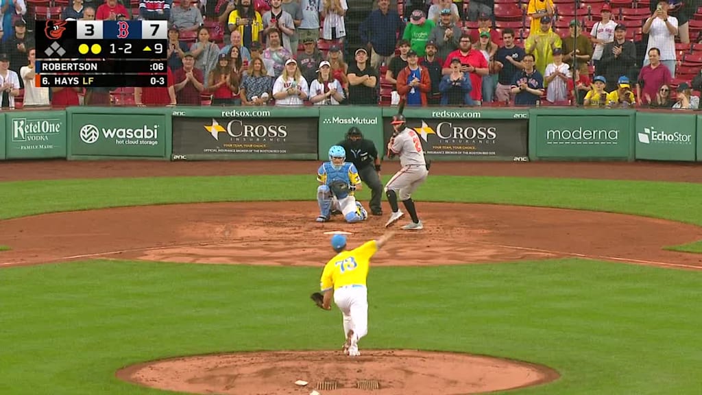 Nick Robertson of the Boston Red Sox celebrates a victory with