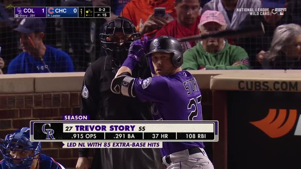 Trevor Story strikes out swinging., 10/02/2018