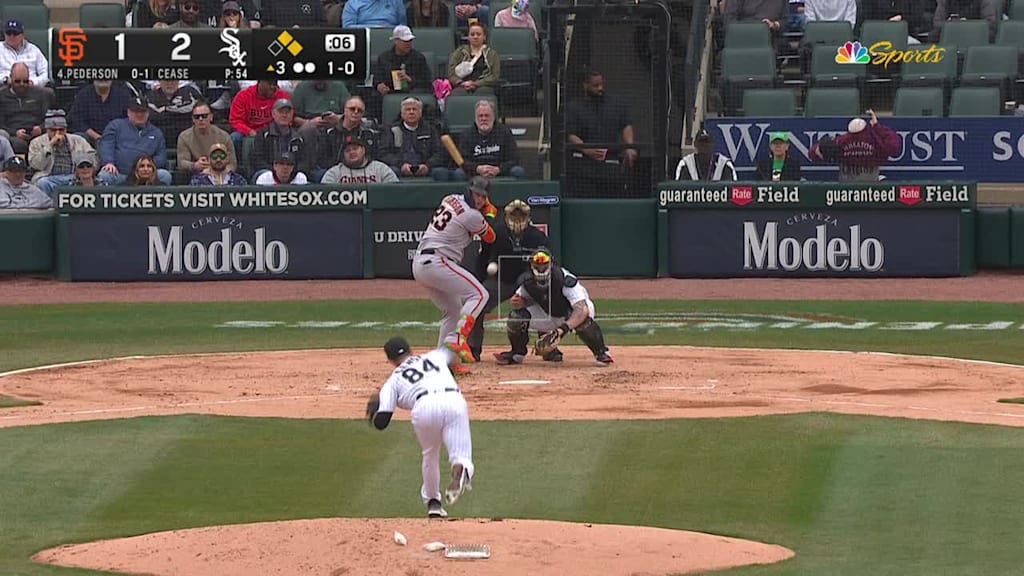 White Sox 1B Andrew Vaughn has glove destroyed by Joc Pederson hit – NBC  Sports Chicago