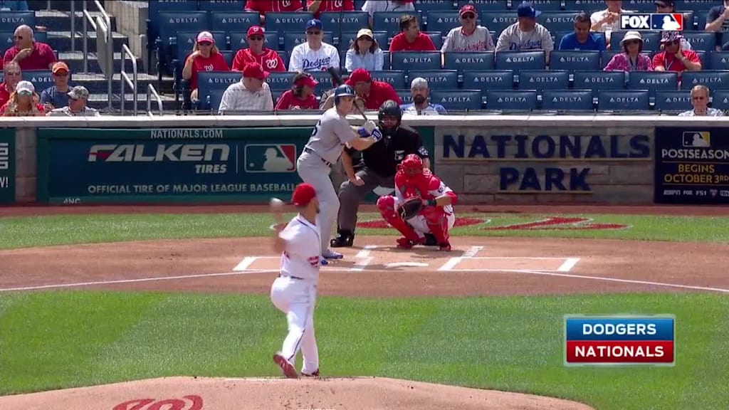 Chase Utley batea rodado de out, campo corto Trea Turner a primera base Ryan Zimmerman.
