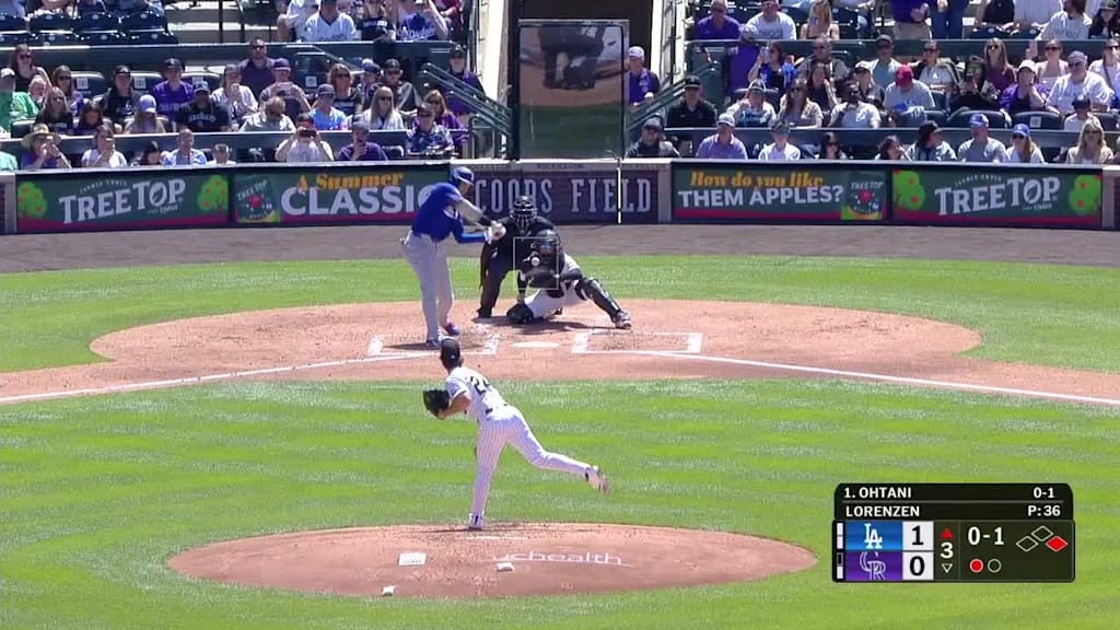 Shohei Ohtani extends on-base streak with RBI double | 04/19/2026