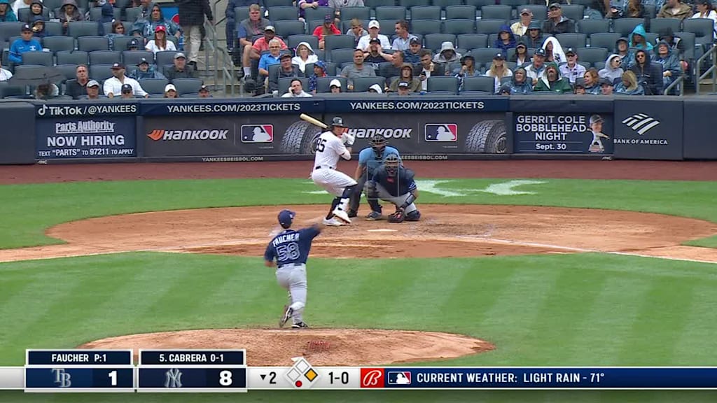 YES Network on X: Oswaldo Cabrera makes the jump throw from SS