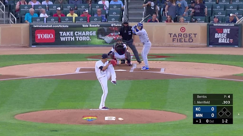 Whit Merrifield grounds out, first baseman Joe Mauer to pitcher Jose Berrios.
