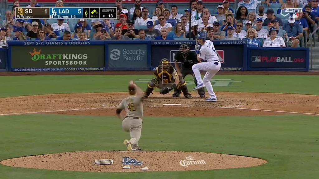 Trea Turner pops out to shortstop Ha-Seong Kim.