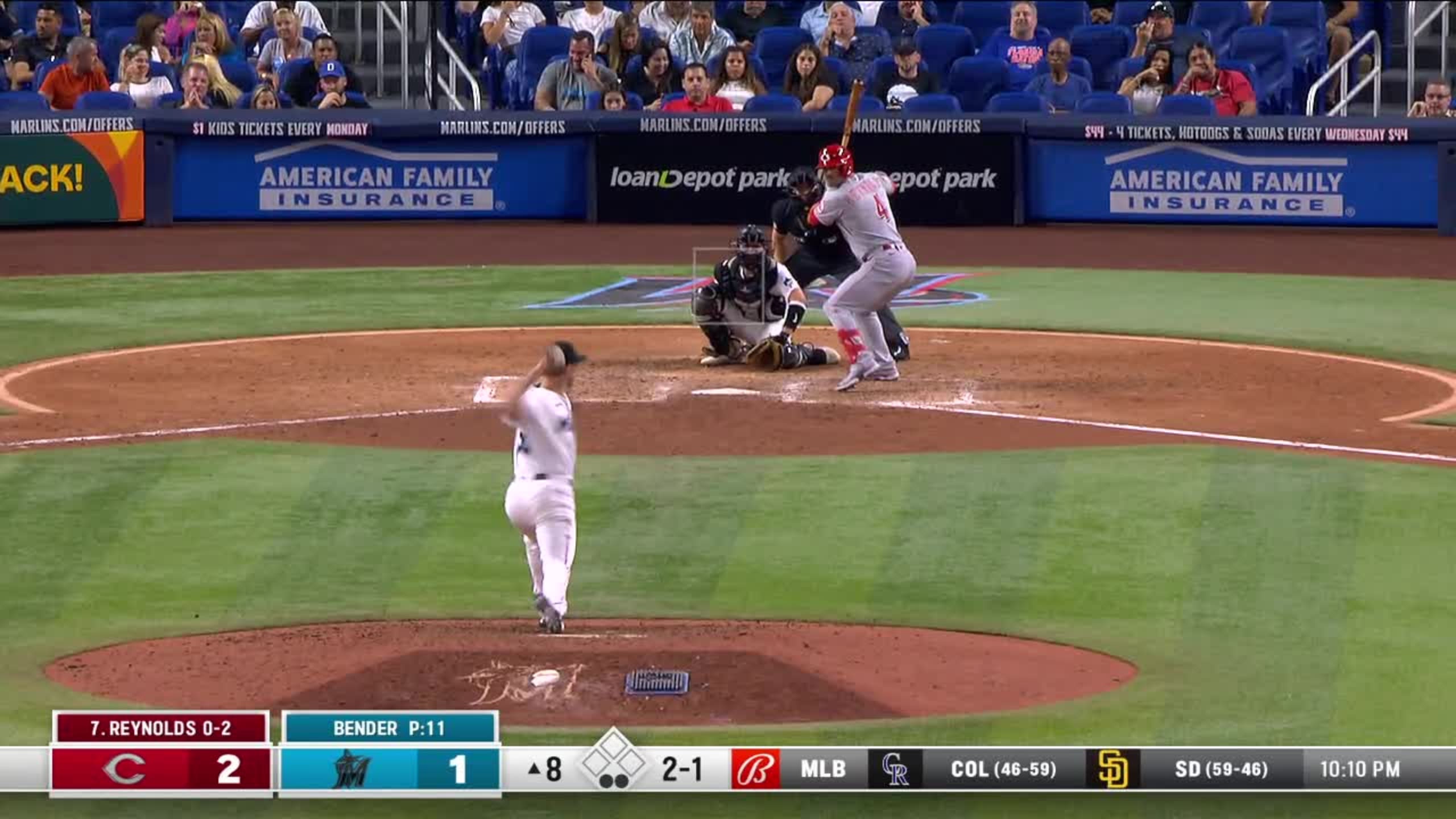 Matt Reynolds grounds out sharply, shortstop Miguel Rojas to first