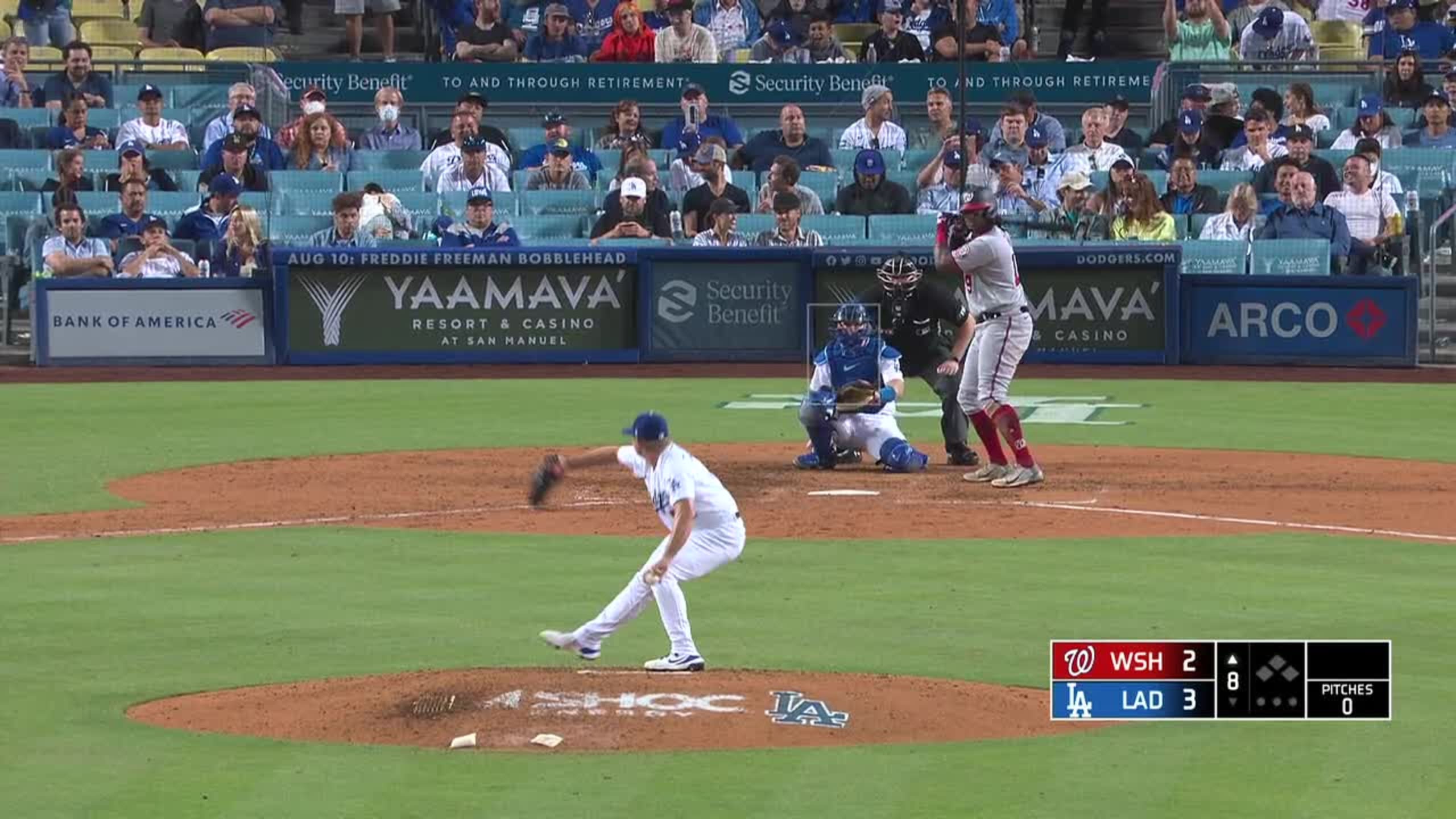 Josh Bell reaches on a throwing error by second baseman Gavin Lux.