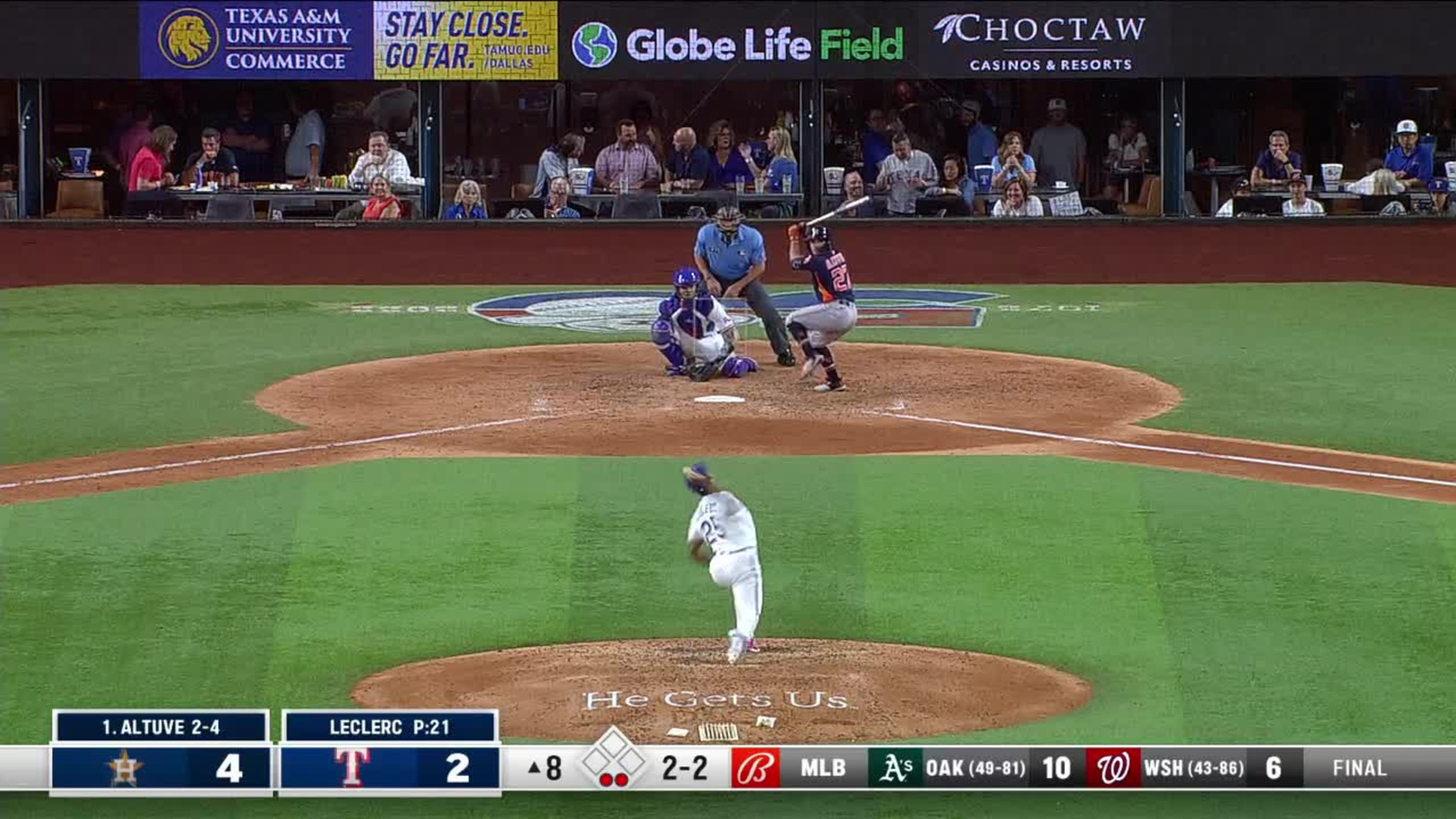 Jose Altuve strikes out swinging.