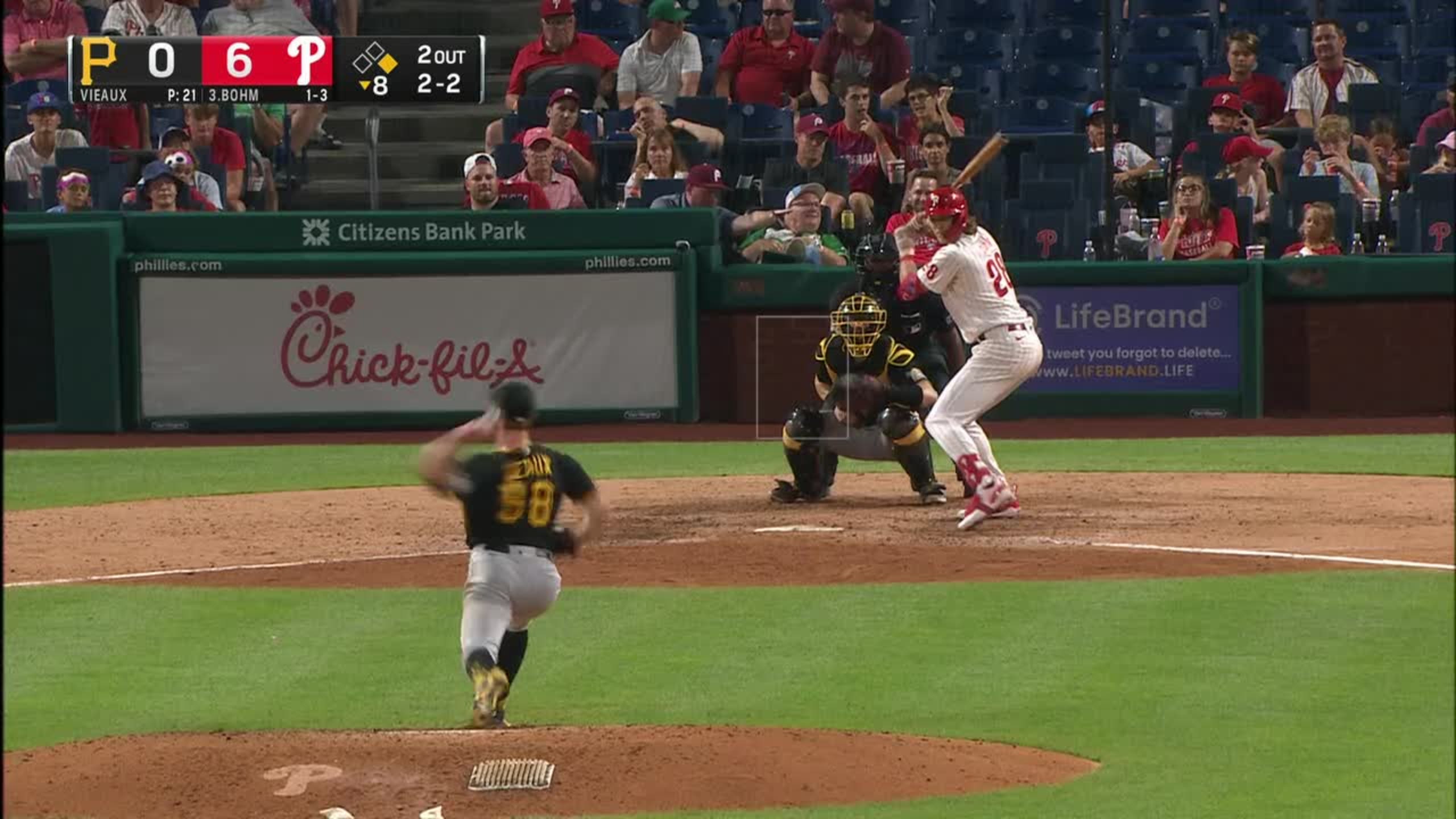 Alec Bohm called out on strikes.