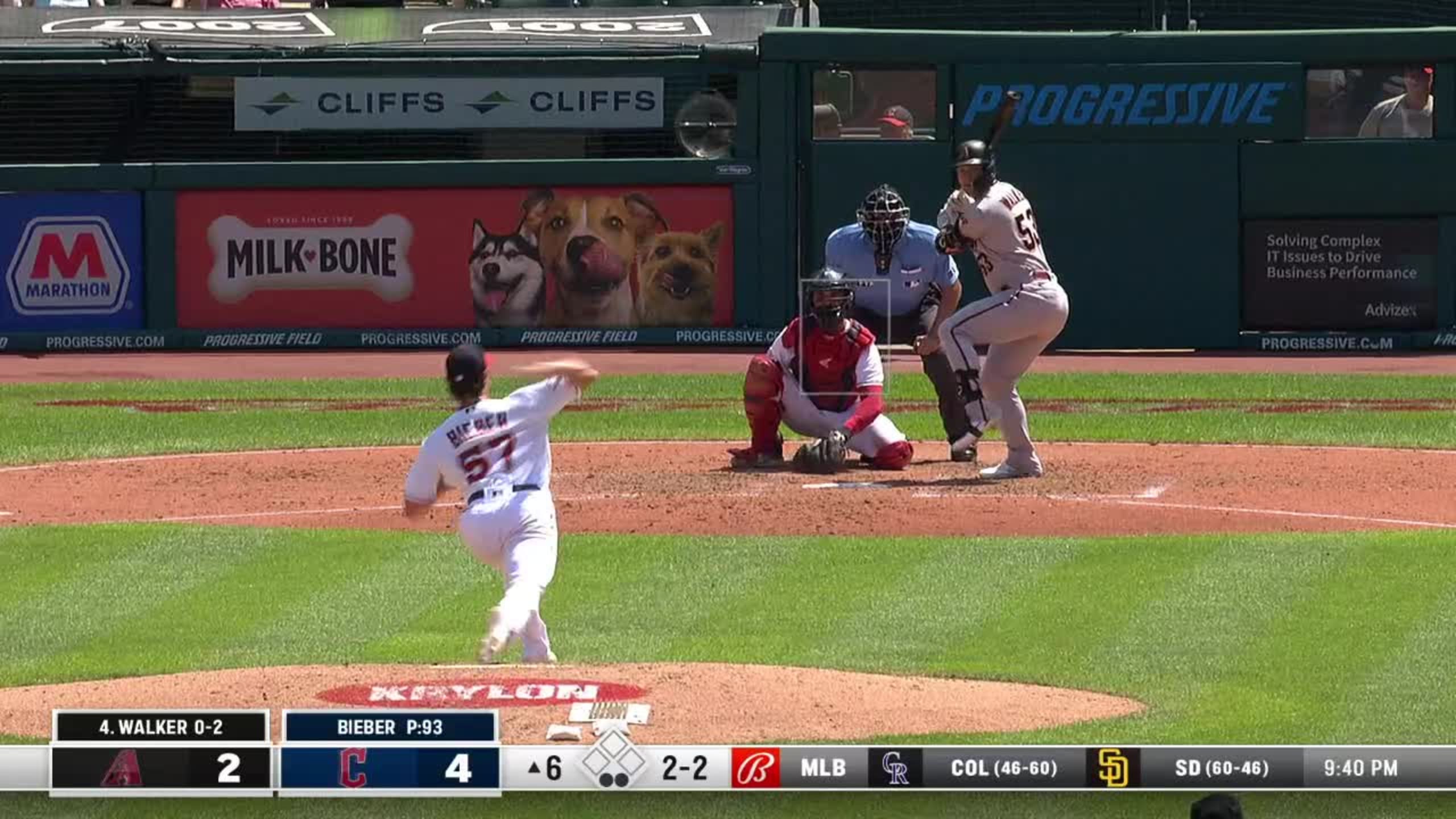 Christian Walker strikes out swinging.