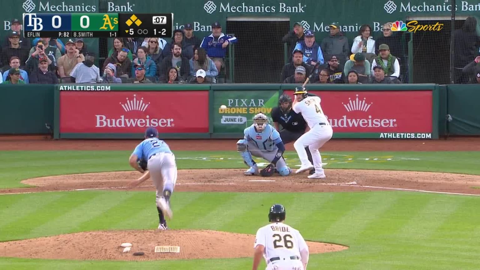 Kevin Smith grounds into a force out, third baseman Isaac Paredes to ...