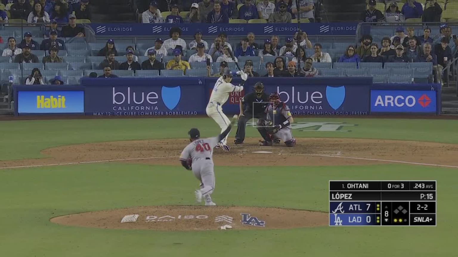 94.3 mph Four-Seam Fastball with 2034 rpm Spin Rate vs LAD
