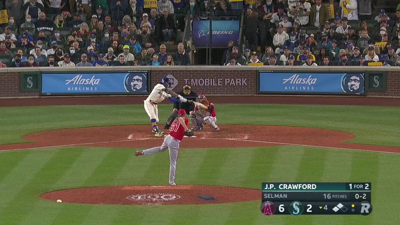 Sam Selman Foul to J.P. Crawford 10/03/2021 Los Angeles Dodgers