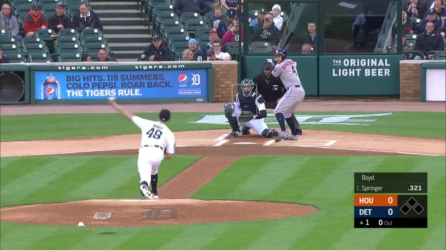 Matthew Boyd Called Strike to Springer 05/13/2019 Chicago Cubs