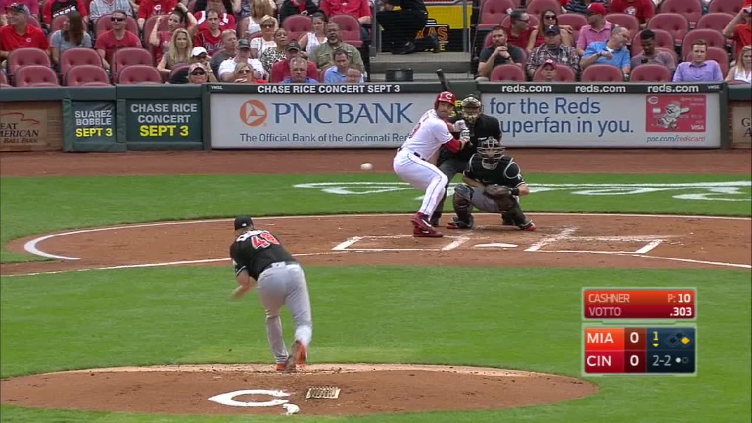 Andrew Cashner Foul to Joey Votto | 17/08/2016 | Los Orioles de Baltimore