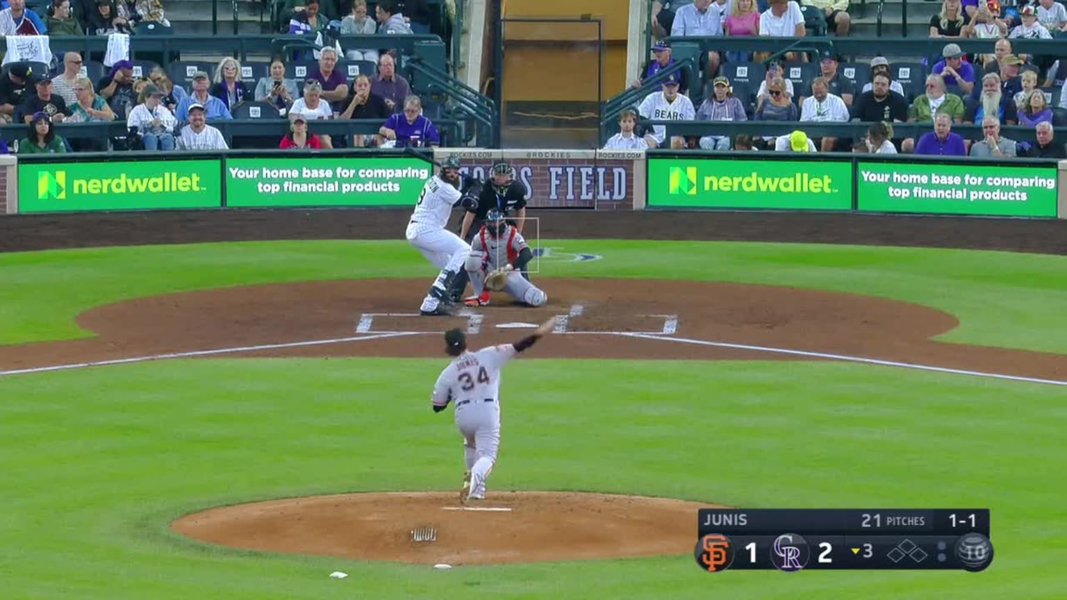 Mlb Triples Charlie Blackmon triples (5) on a ground ball to right fielder Mitch ...