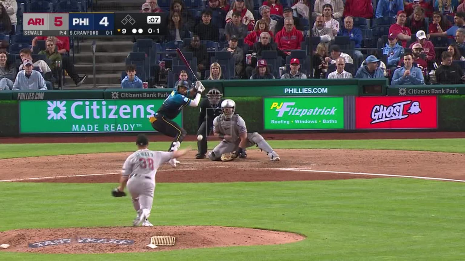 Mlb Triples Justin Crawford triples (1) on a fly ball to right fielder Jorge ...