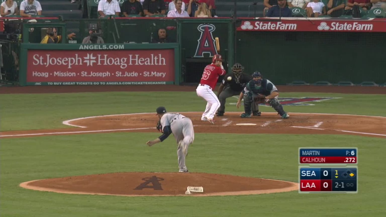 Cody Martin Bola mala to Kole Calhoun | 17/08/2016 | Los Rays de Tampa Bay