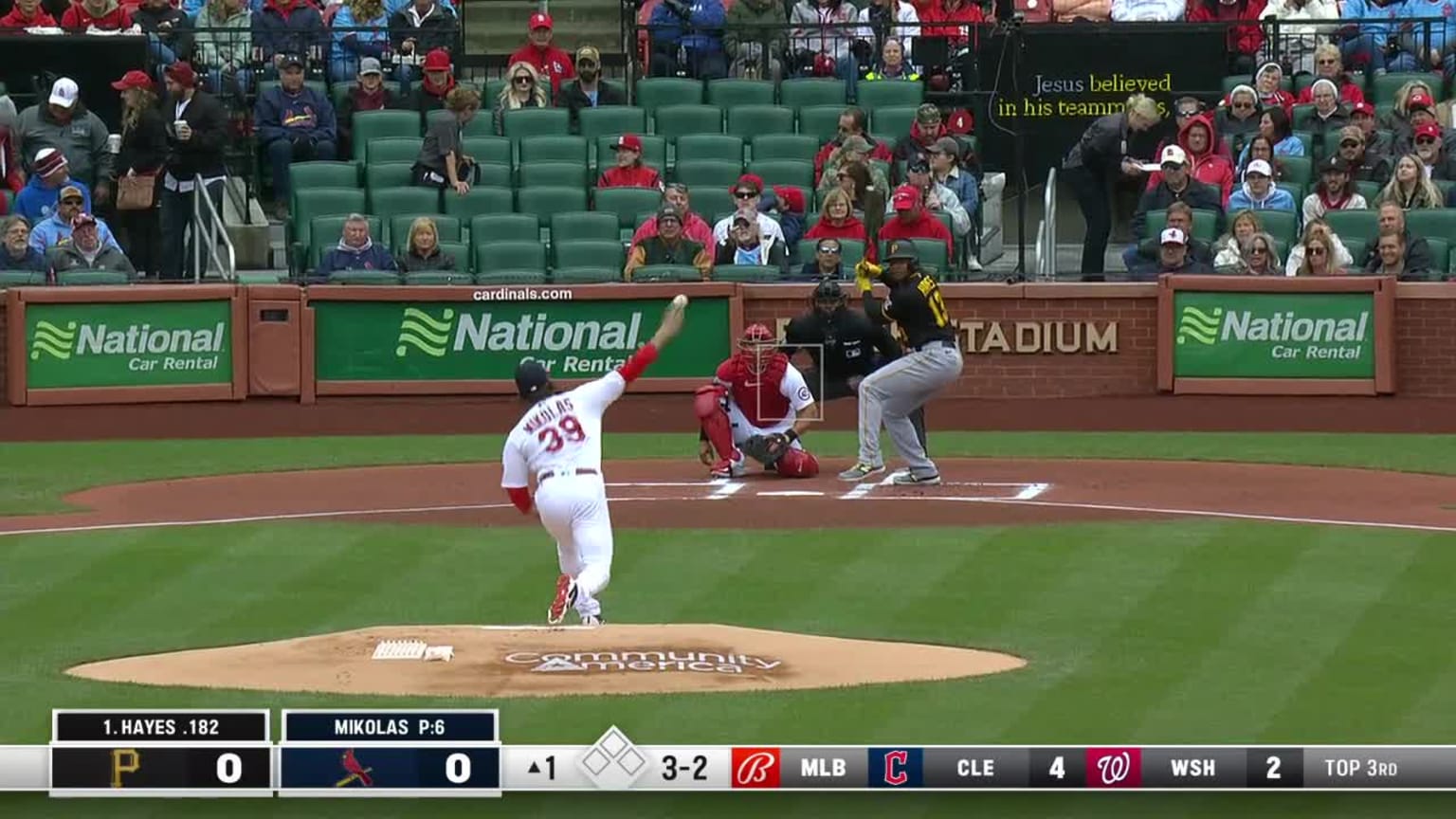 Mlb Triples Ke'Bryan Hayes triples (1) on a line drive to right fielder Jordan ...