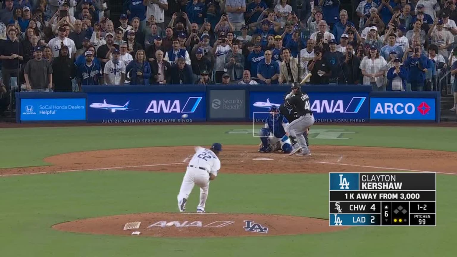 Clayton Kershaw's 3,000th strikeout | 07/02/2025 | Los Angeles Dodgers