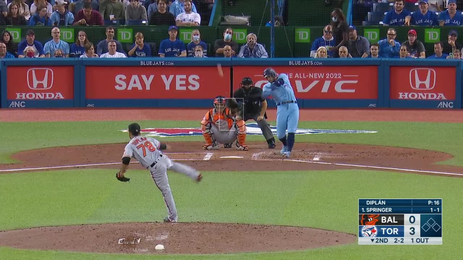 Marcos Diplan Foul to George Springer | 10/03/2021 | Los Angeles Dodgers