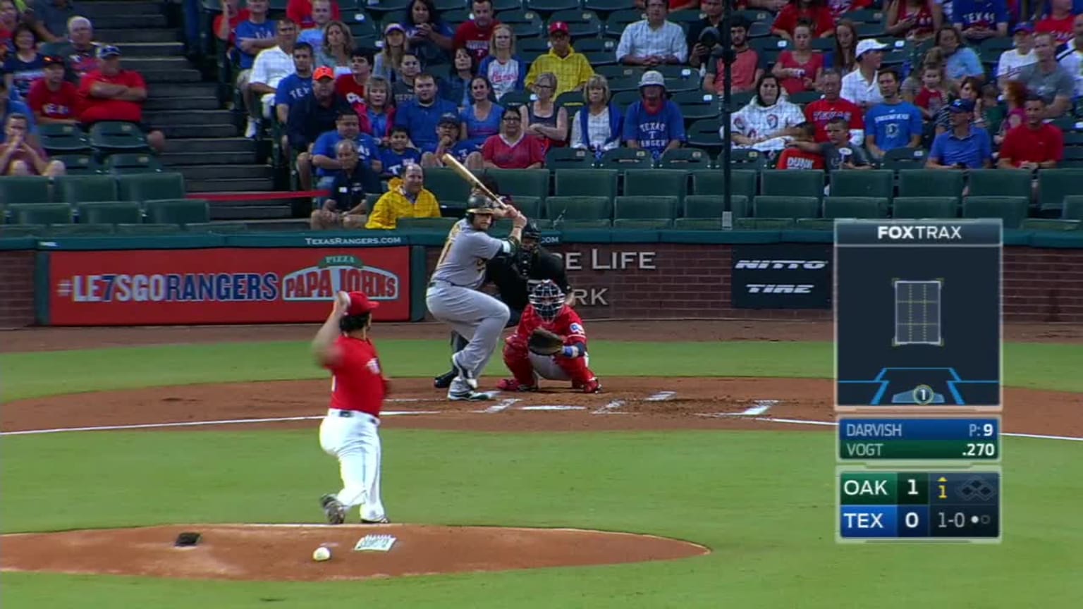 Yu Darvish Foul to Stephen Vogt | 17/08/2016 | Los Rays de Tampa Bay