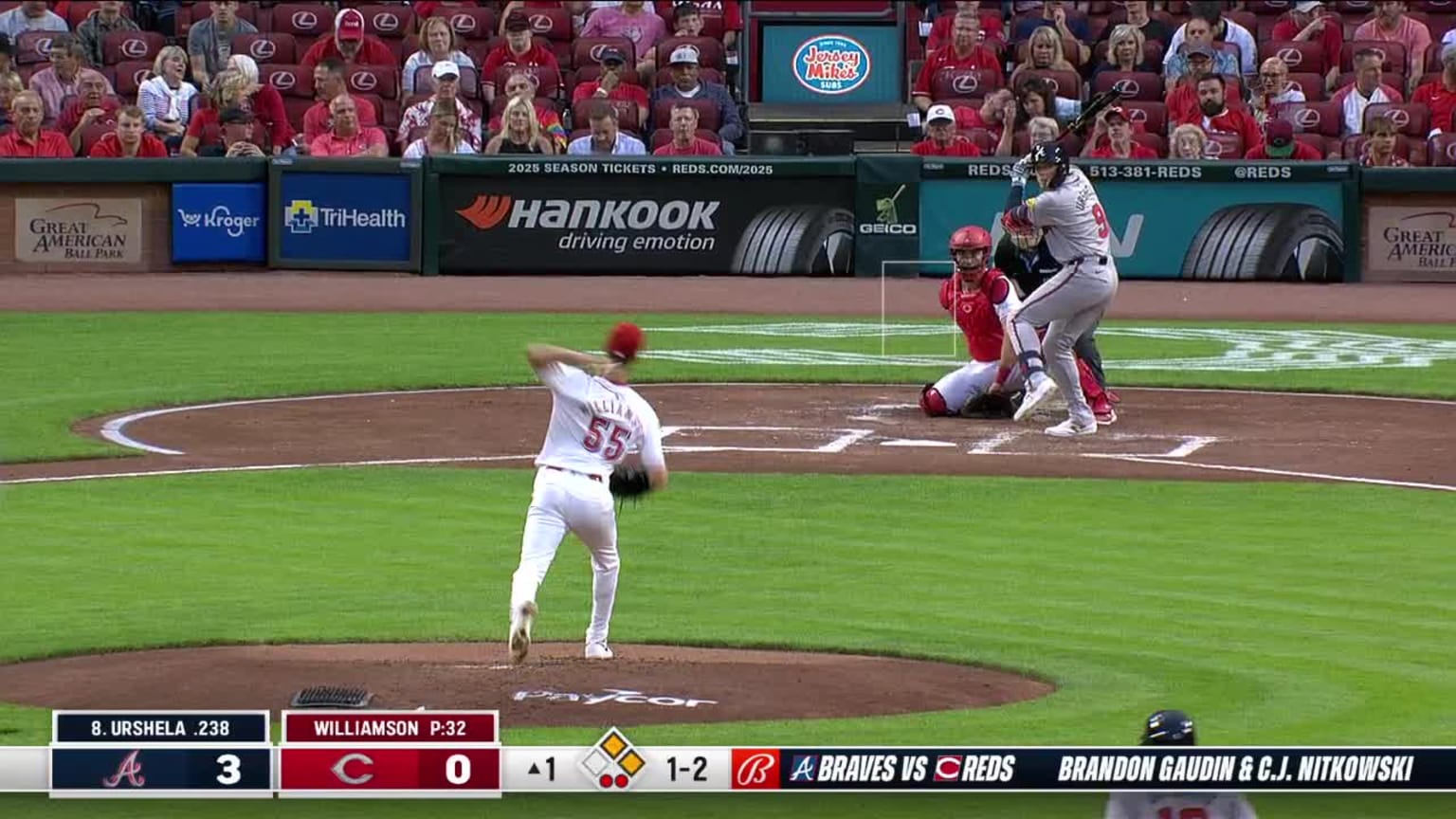 Brandon Williamson K's Gio Urshela | 09/17/2024 | Cincinnati Reds