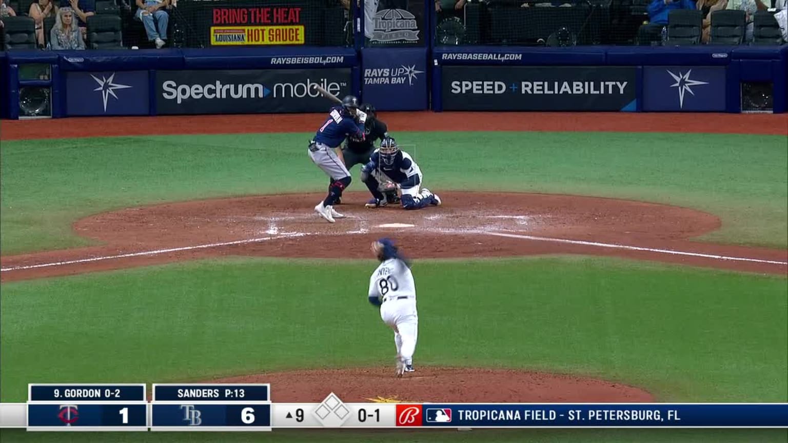 Phoenix Sanders Called Strike to Nick Gordon 04/29/2022 Tampa Bay Rays