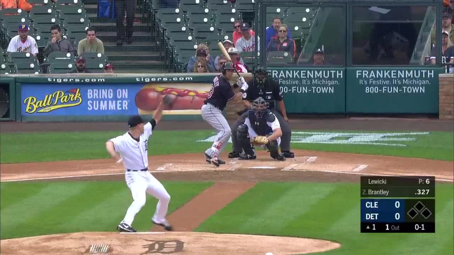 Artie Lewicki Foul to Michael Brantley 06/10/2018 San Francisco Giants