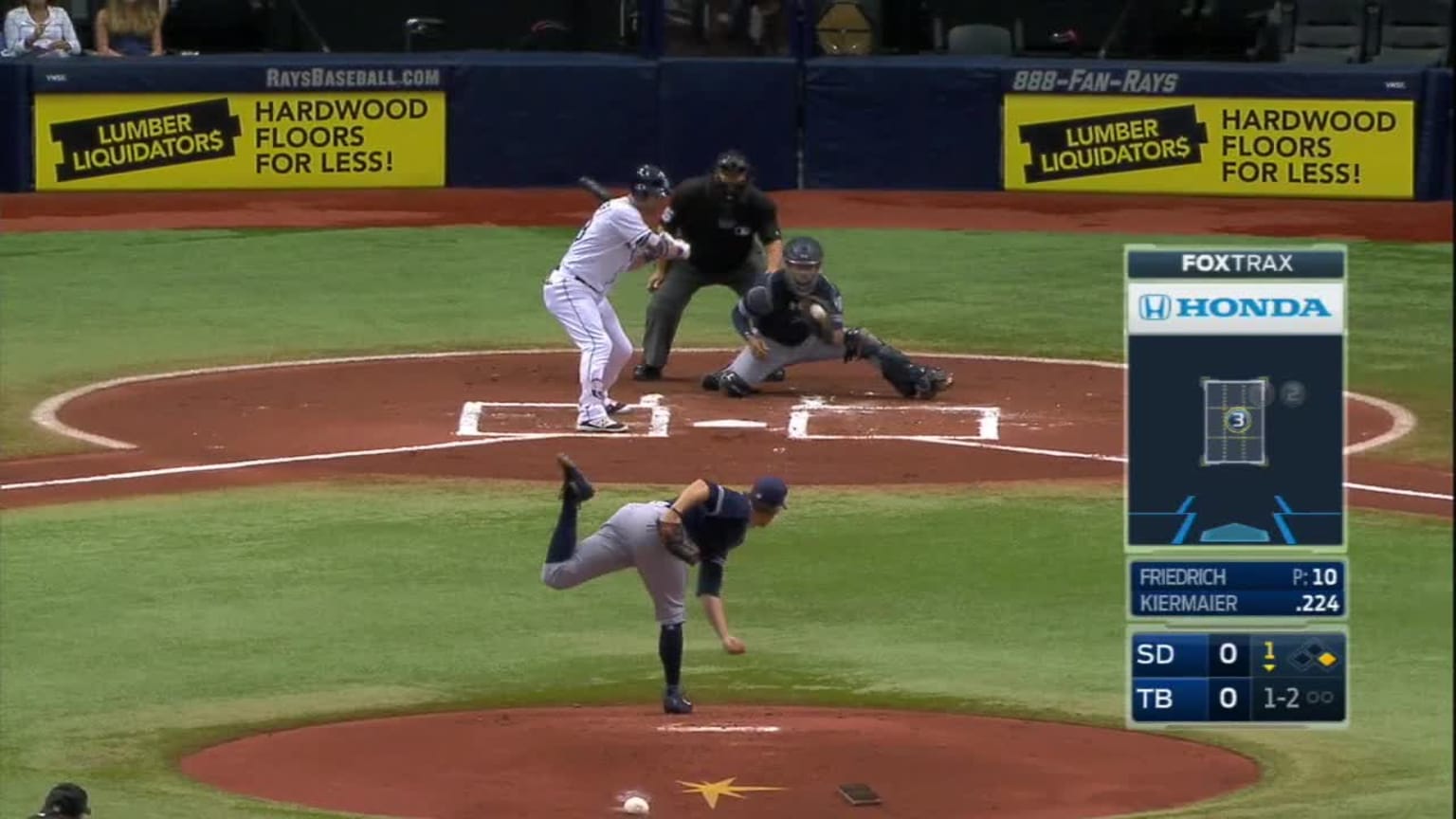 Christian Friedrich Bola mala to Kevin Kiermaier | 17/08/2016 | Lasmayores.com