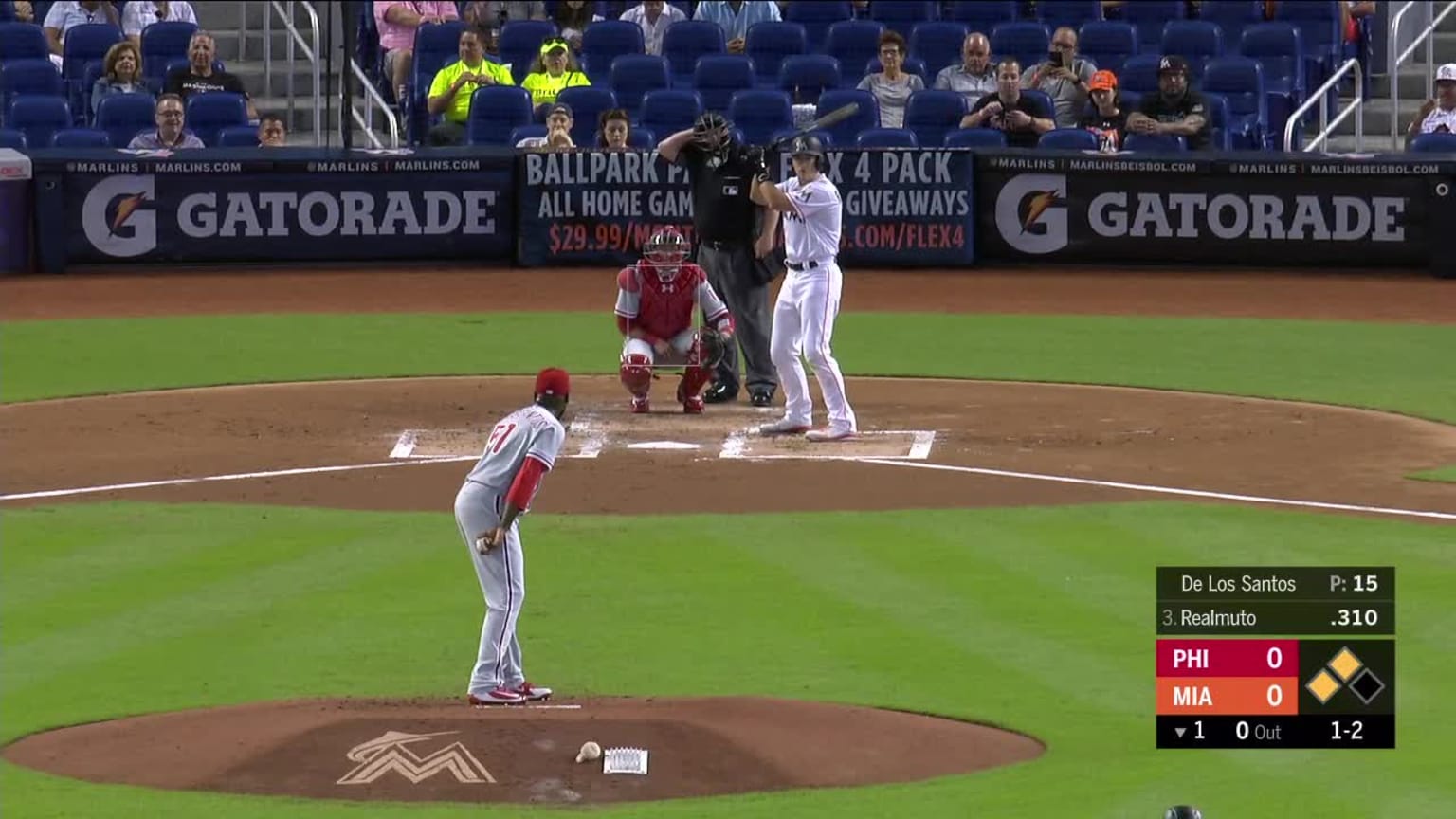 Enyel De Los Santos Foul to J.T. Realmuto