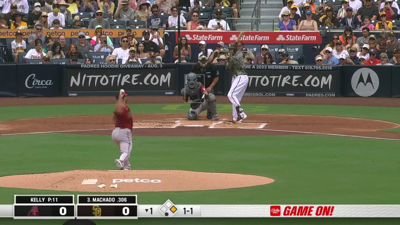 Merrill Kelly Strike cantado to Manny Machado | 17/07/2022 | Los Blue ...