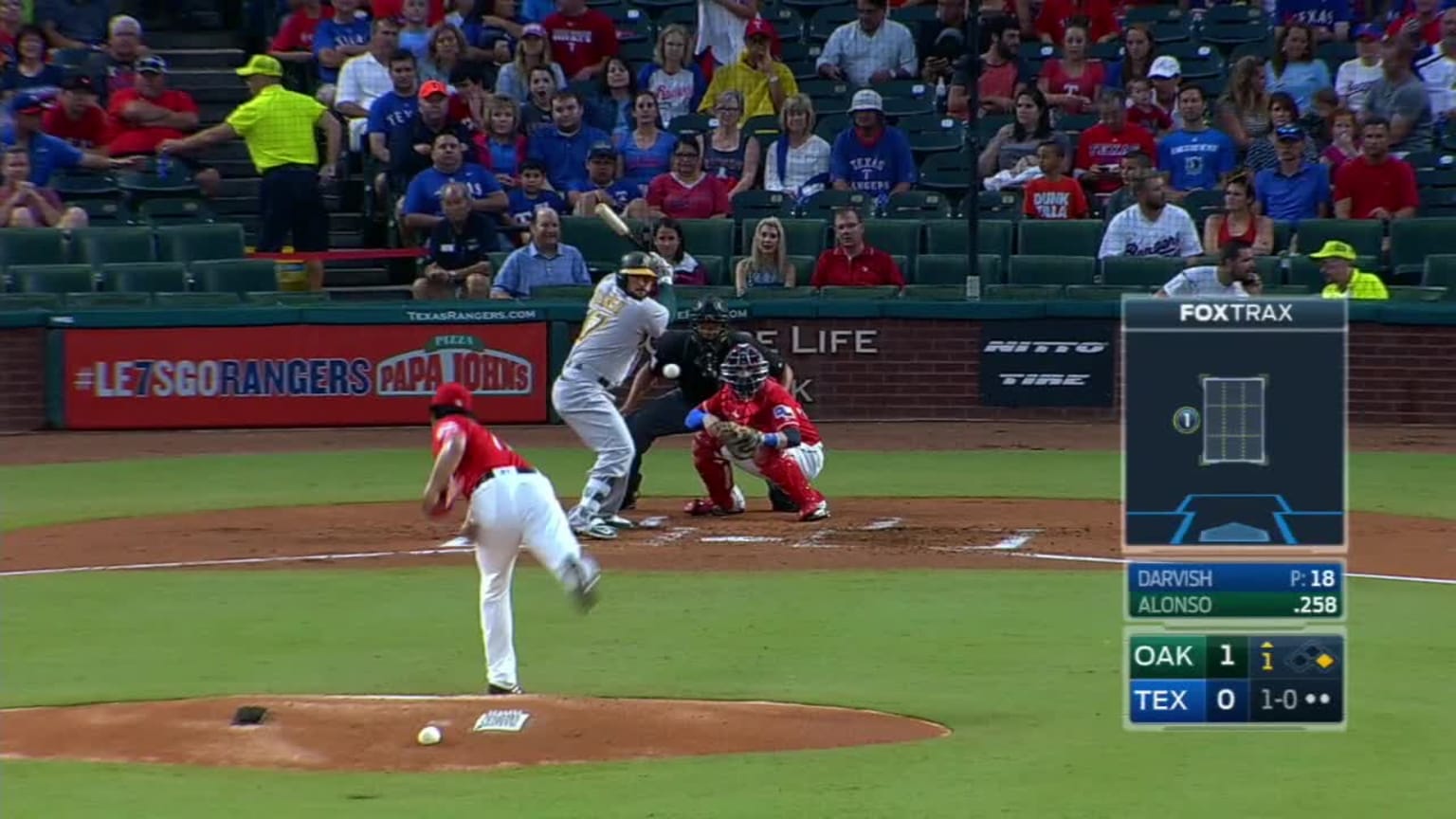 Yu Darvish Foul to Yonder Alonso | 17/08/2016 | Los Tigers de Detroit