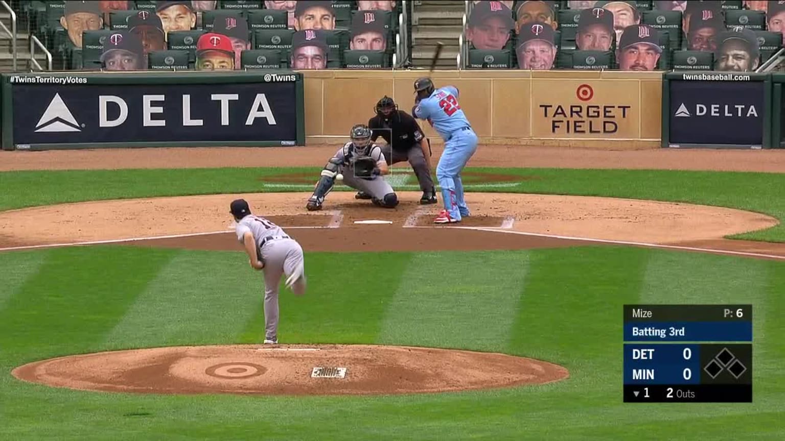 Casey Mize Bola mala to Miguel Sano | 06/09/2020 | Los Gigantes de San Francisco