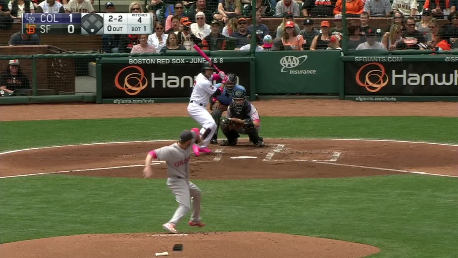 Eddie Butler Foul To Gregor Blanco 05 08 16 San Francisco Giants
