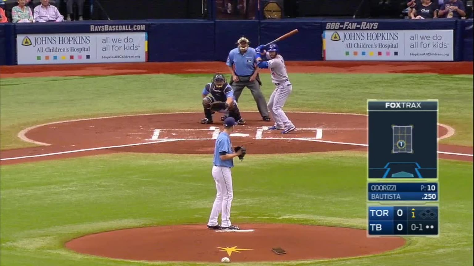 Jake Odorizzi Ball to Jose Bautista