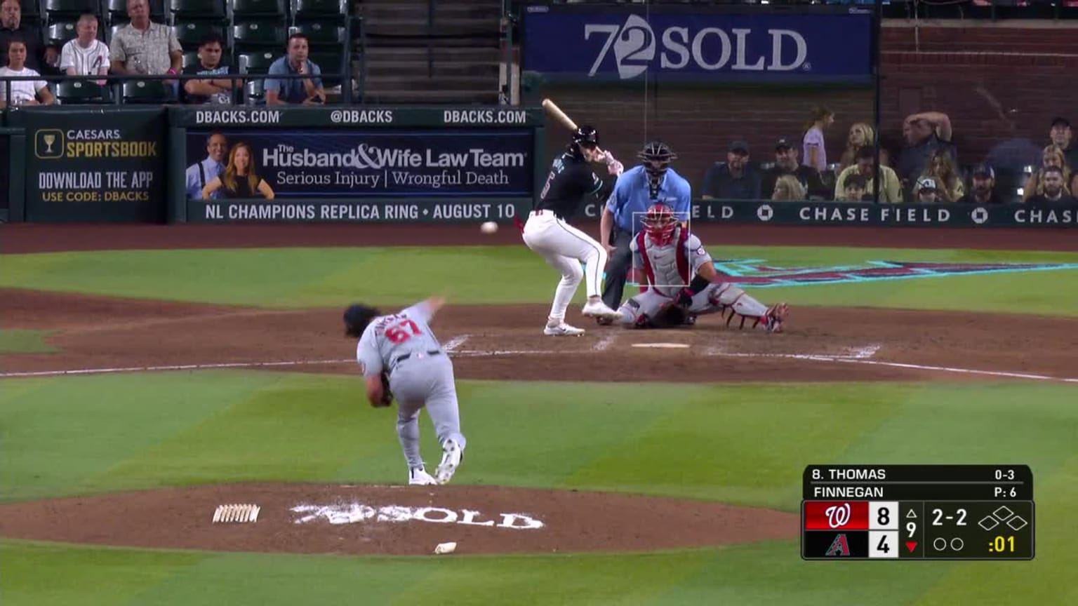 Mlb Triples Alek Thomas triples (1) on a sharp line drive to center fielder Jacob ...