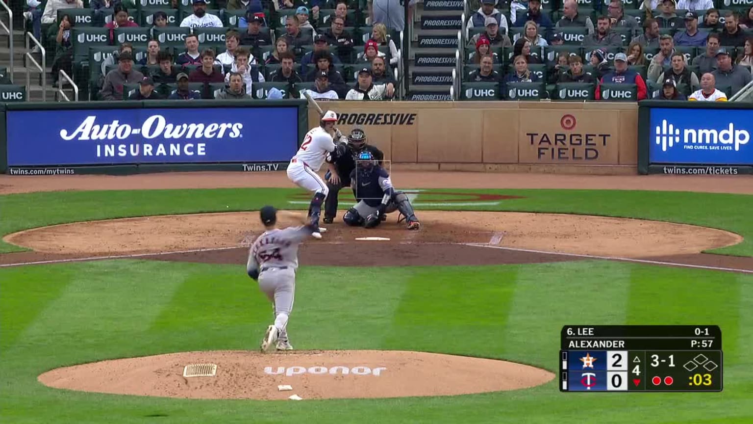Mlb Triples Brooks Lee triples (1) on a sharp fly ball to center fielder Jake ...