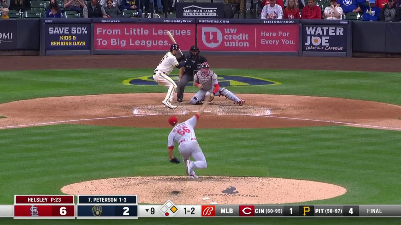 Jace Peterson strikes out on a foul tip. 09/27/2022 St. Louis Cardinals