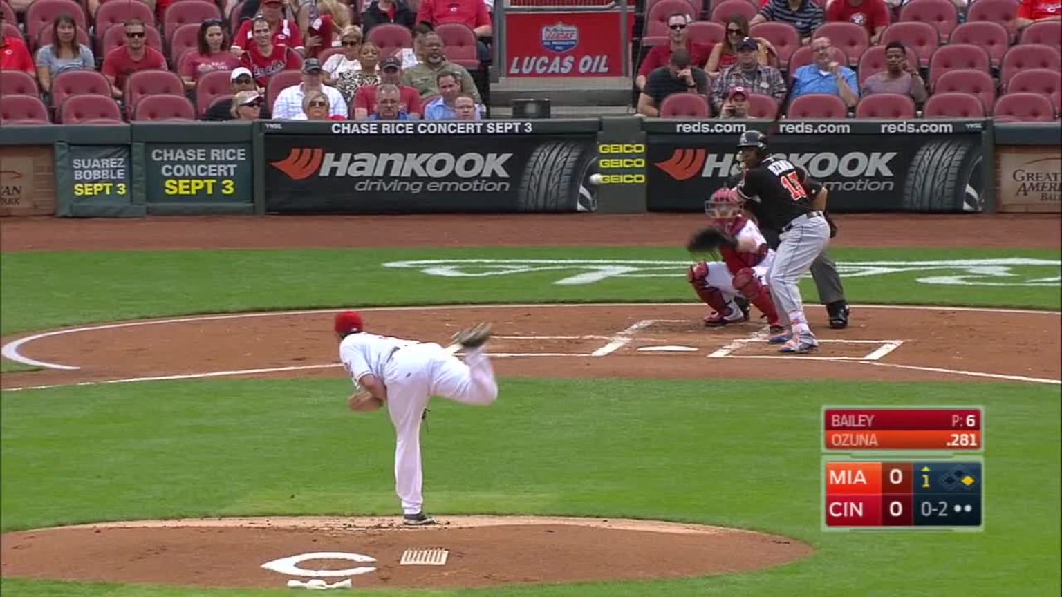 Homer Bailey Bola mala to Marcell Ozuna | 17/08/2016 | Los Padres de San Diego