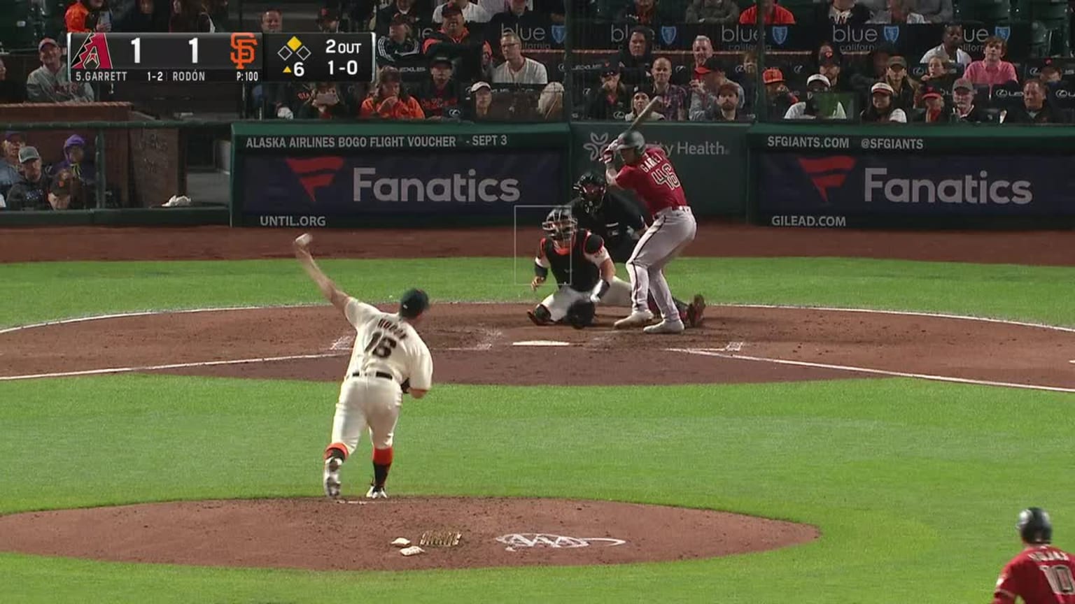 Stone Garrett reaches on catcher interference by Austin Wynns. Stone