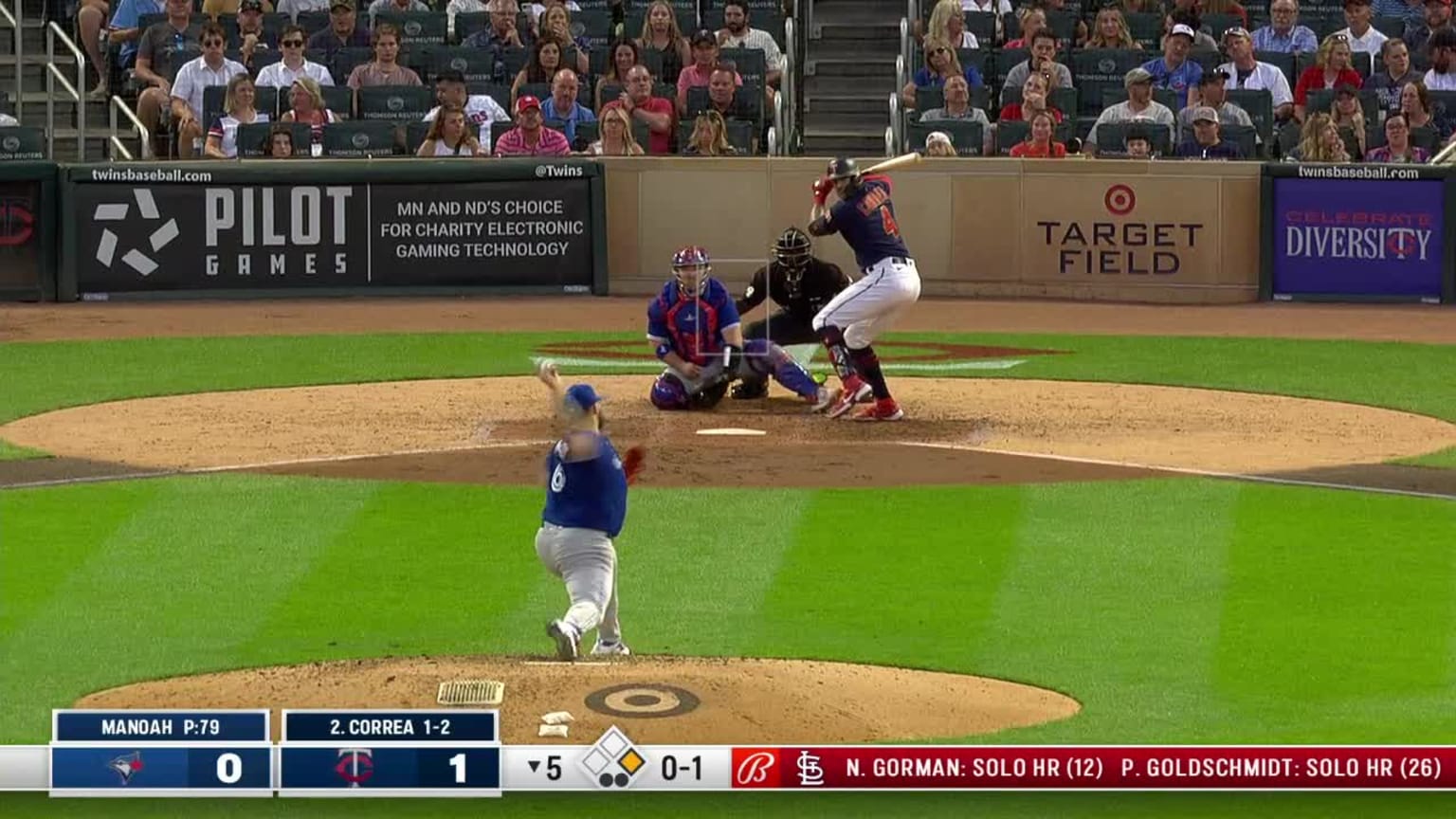 Carlos Correa grounds out sharply, third baseman Matt Chapman to first  baseman Vladimir Guerrero Jr., 08/05/2022