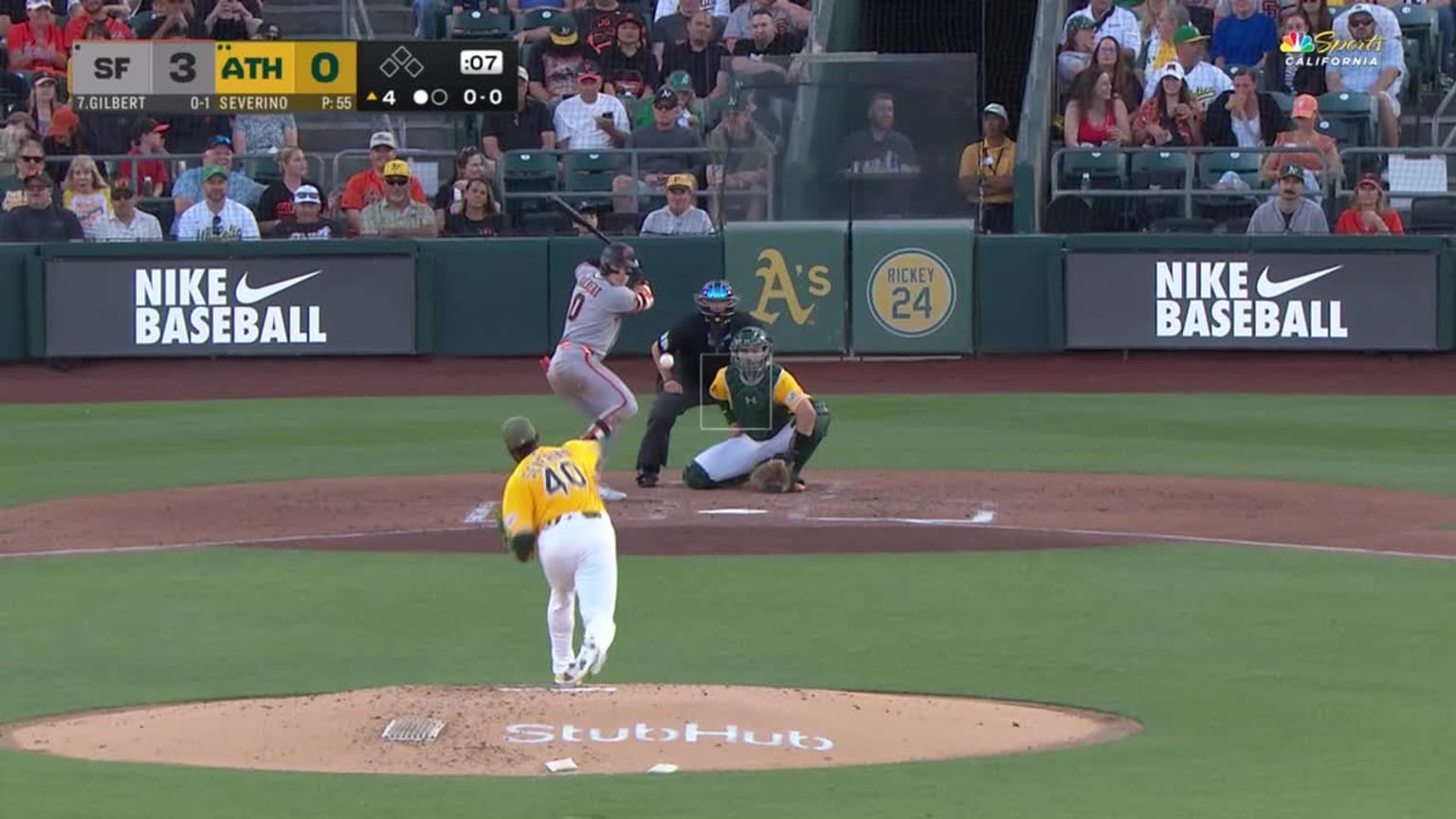 Mlb Triples Drew Gilbert triples (1) on a sharp fly ball to right fielder Lawrence ...
