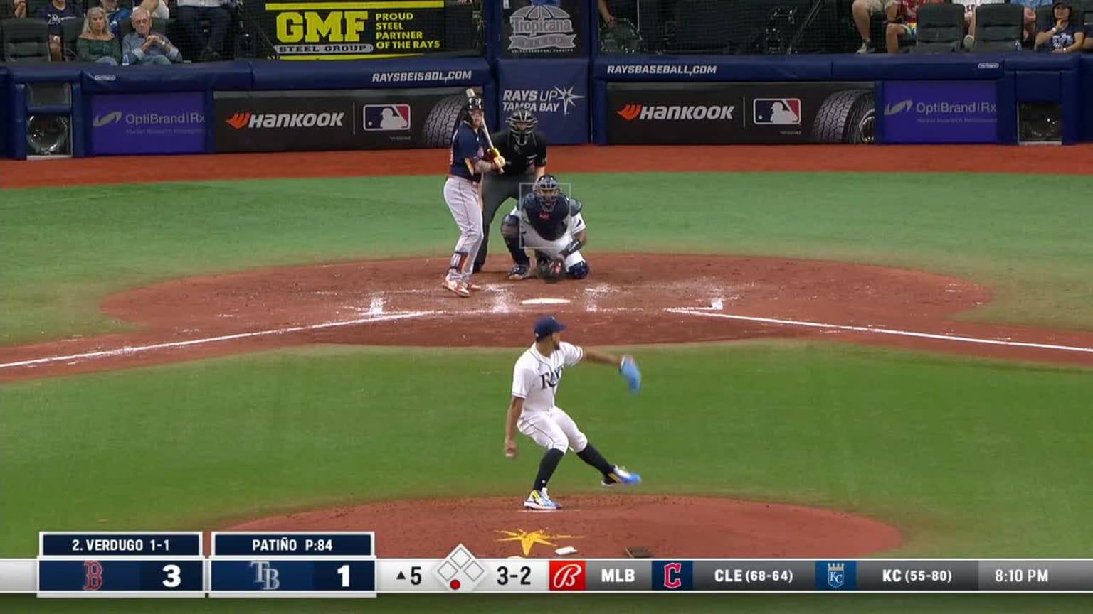 Alex Verdugo singles on a sharp ground ball to right fielder Randy