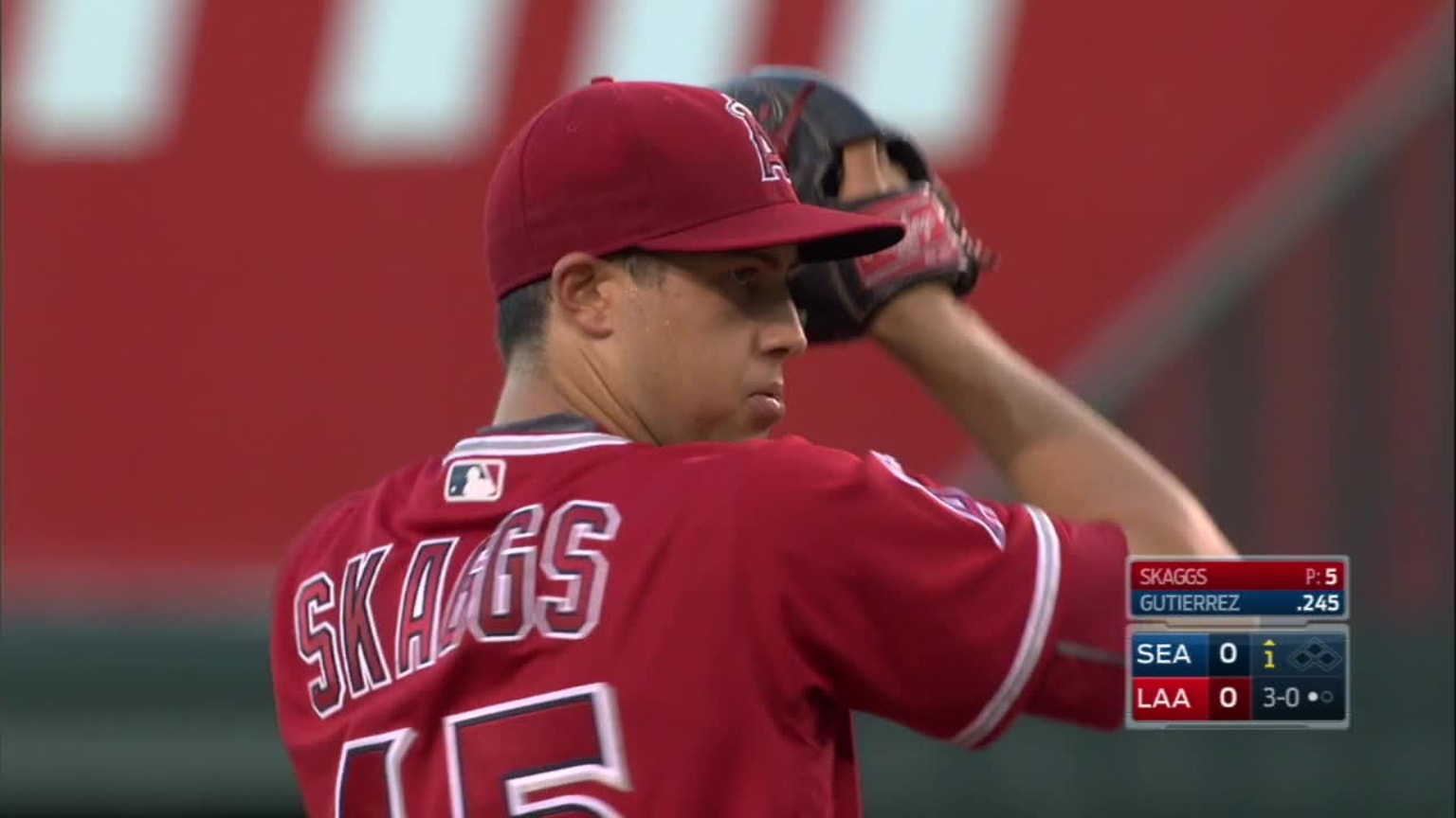 Tyler Skaggs Strike cantado to Franklin Gutierrez | 17/08/2016 | Lasmayores.com