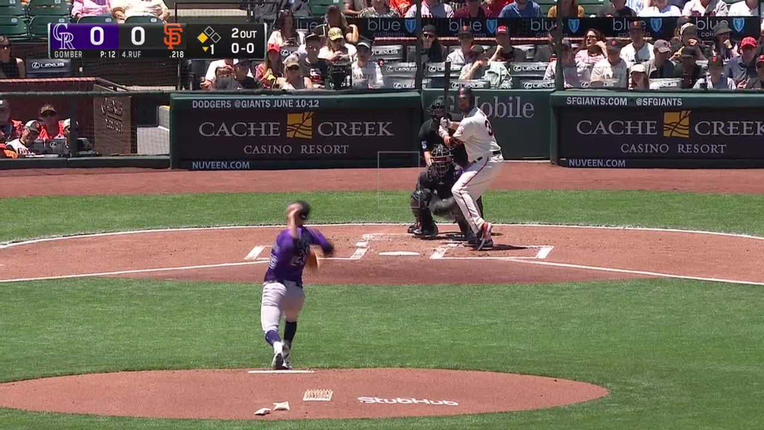 Gavin Ruffner Austin Gomber Ball to Darin Ruf | 06/09/2022 | Los Angeles Dodgers